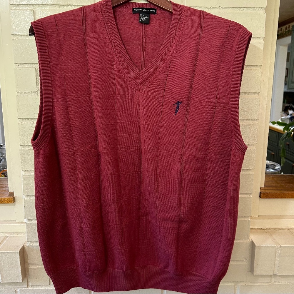 Fairway Outfitters, Sweater Vest, Golf, Large, Rustic Red